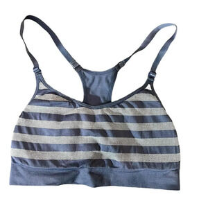 Spalding Striped Pattern‎ Adjustable Racer back Straps Sports Bra Size Large